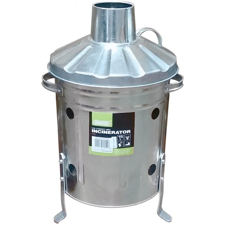 Draper 53250 Galvanised Mini Incinerator (15L) | Draper ... dedans Incinerateur Jardin