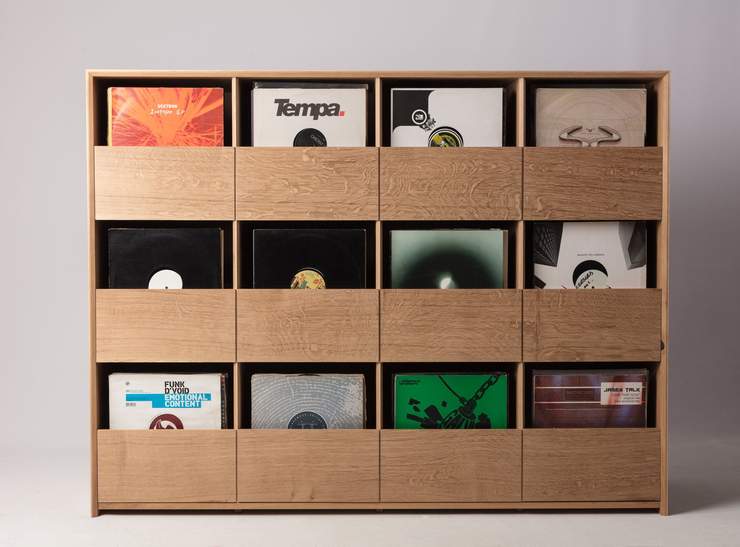 English Oak Vinyl Storage Cabinet — Burke &amp; Marshall ... tout Meuble Cd Ikea
