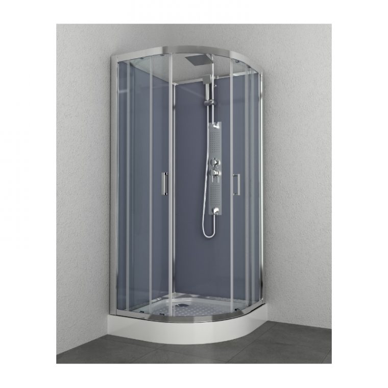 Everest Cabine De Douche Quart De Rond 90X90X225Cm Argenté ... serapportantà Cabine Douche Allibert