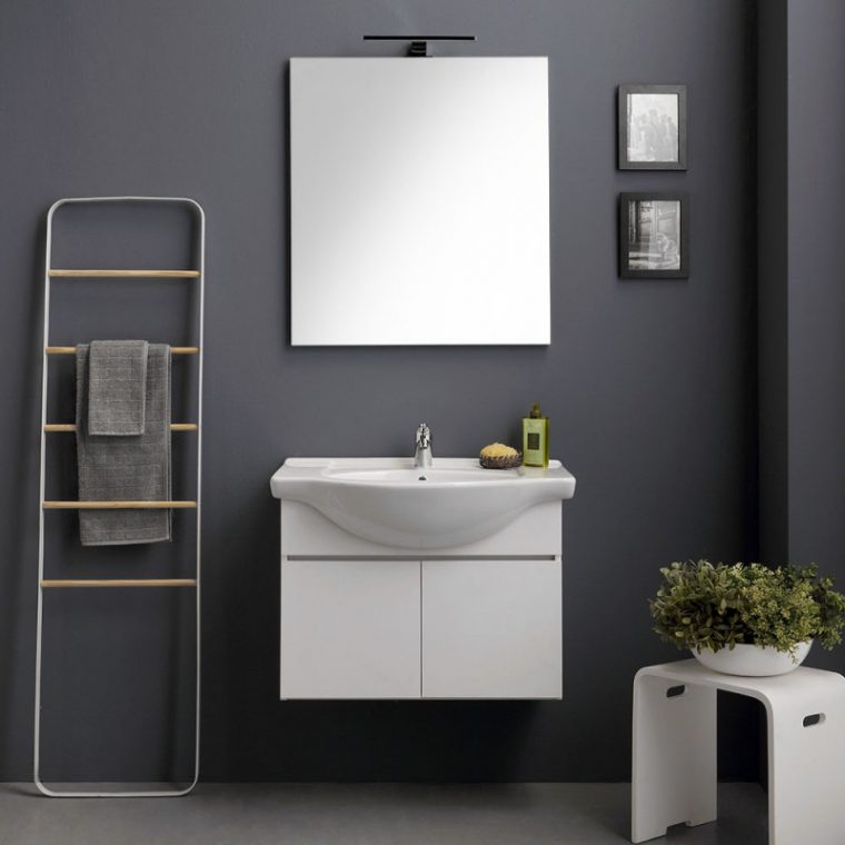 Kiamami Valentina - Armoire De Toilette Suspendue 75 Cm ... intérieur Meuble Toilette Pas Cher