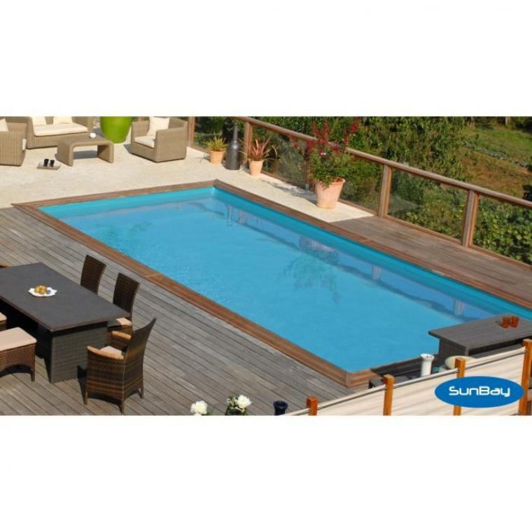 Kit Piscine Bois Rectangulaire, 37M3, Traité Autoclave ... tout Piscine En Bois Rectangulaire