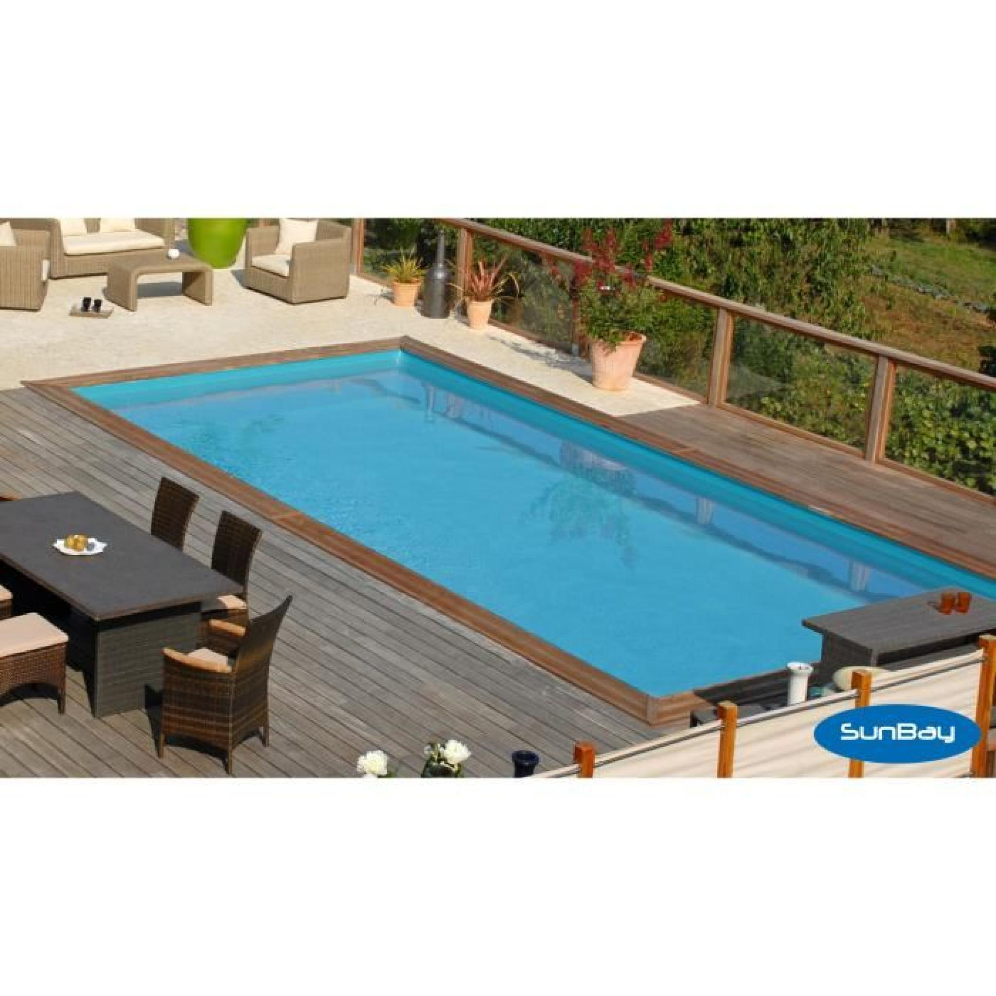 Kit Piscine Bois Rectangulaire, 37M3, Traité Autoclave ... tout Piscine En Bois Rectangulaire