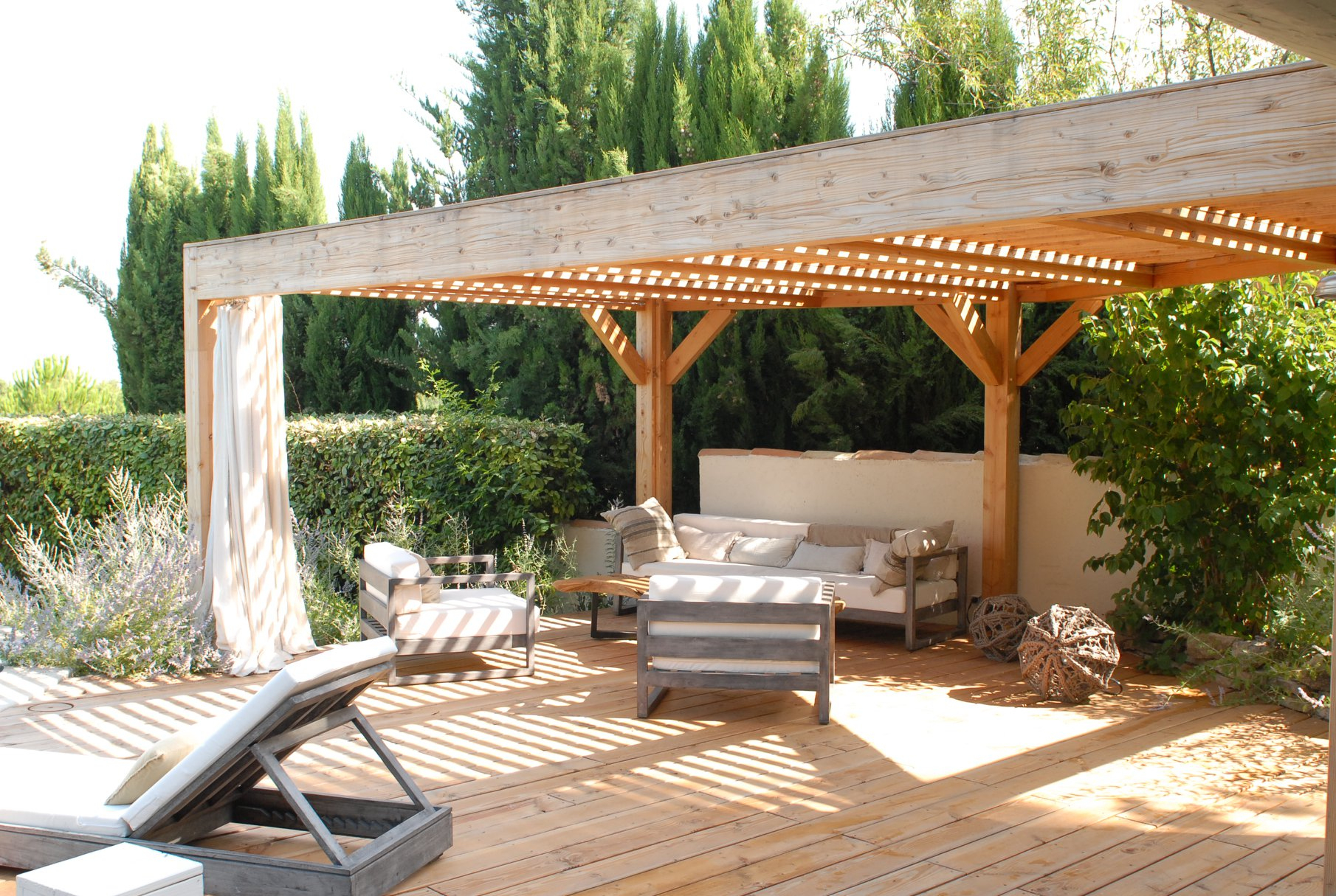 Les Ateliers Du Cèdre - Nos Réalisations - Pergola ... encequiconcerne Pergola Bois Terrasse