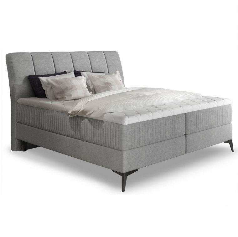 Lit Coffre Avec Matelas Tissu Gris Erato 140X200 Cm ... intérieur Canape Lit Avec Matelas