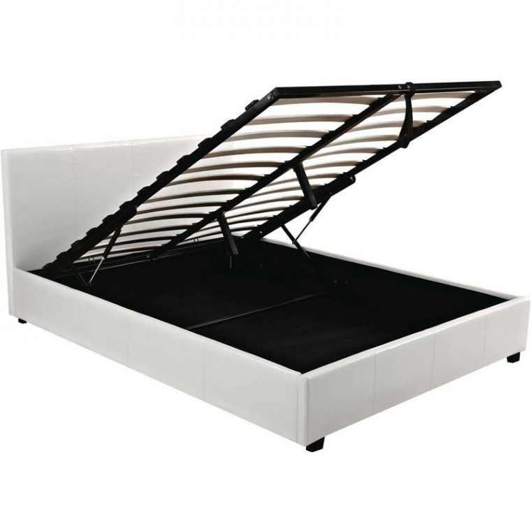 Lit Coffre &quot;Carla&quot; - 140 X 190 Cm - Blanc - 1307_78873 tout Meuble Carla