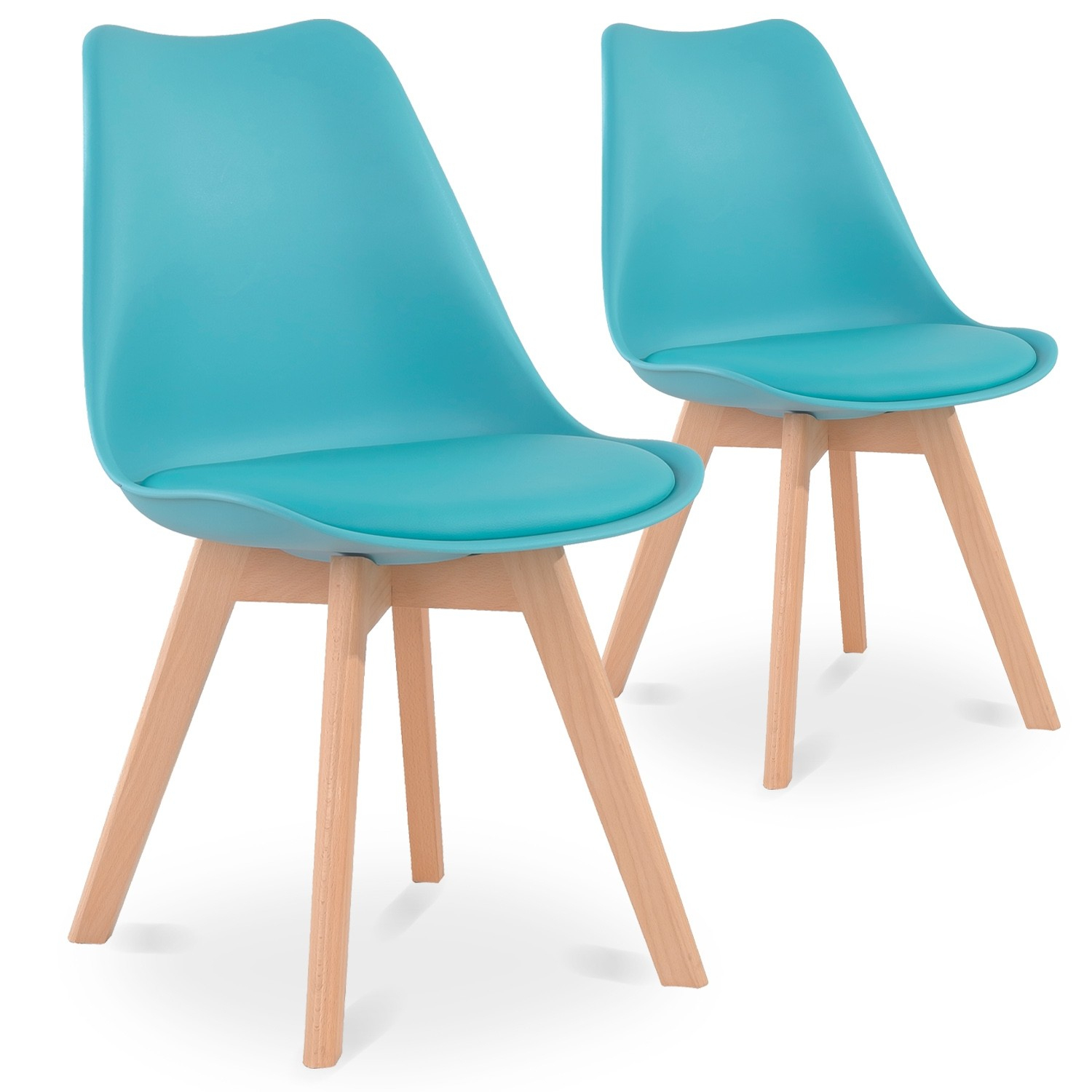 Lot De 2 Chaises Style Scandinave Catherina Bleu Turquoise à Chaise Style Scandinave