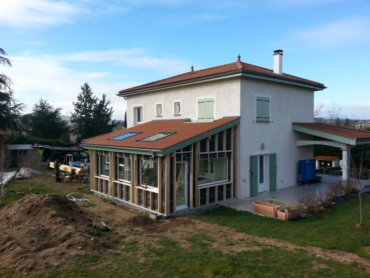 Maison Et Extension En Ossature Bois - Lyon - Mv Toiture avec Toiture En Bois