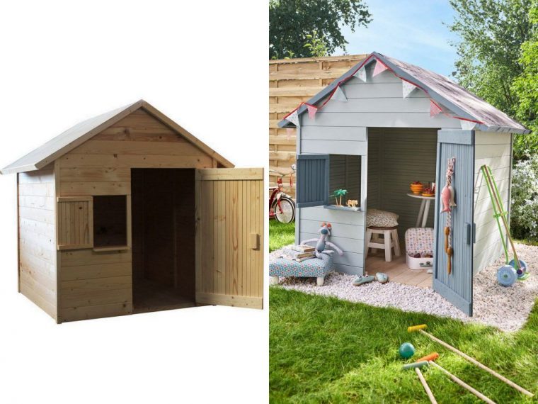 Maisonnette En Bois Pour Enfant : Des Modèles À Peindre ... destiné Cabane De Jardin Pvc