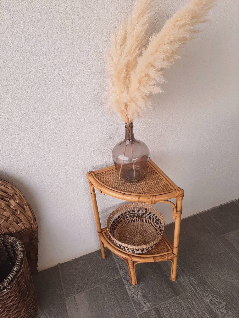 Meuble D'Angle En Osier Vintage | Etsy encequiconcerne Meuble En Osier