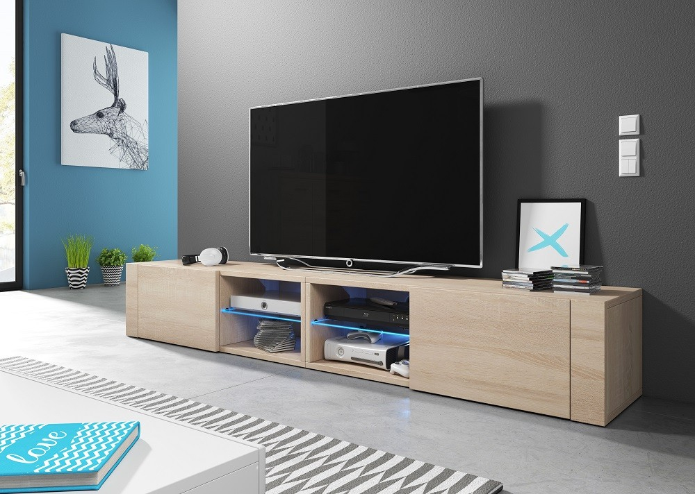 Meuble Tv Design Brest-Hit Xxl, 2 Mètres, 2 Portes Et 4 ... dedans Meuble Designe