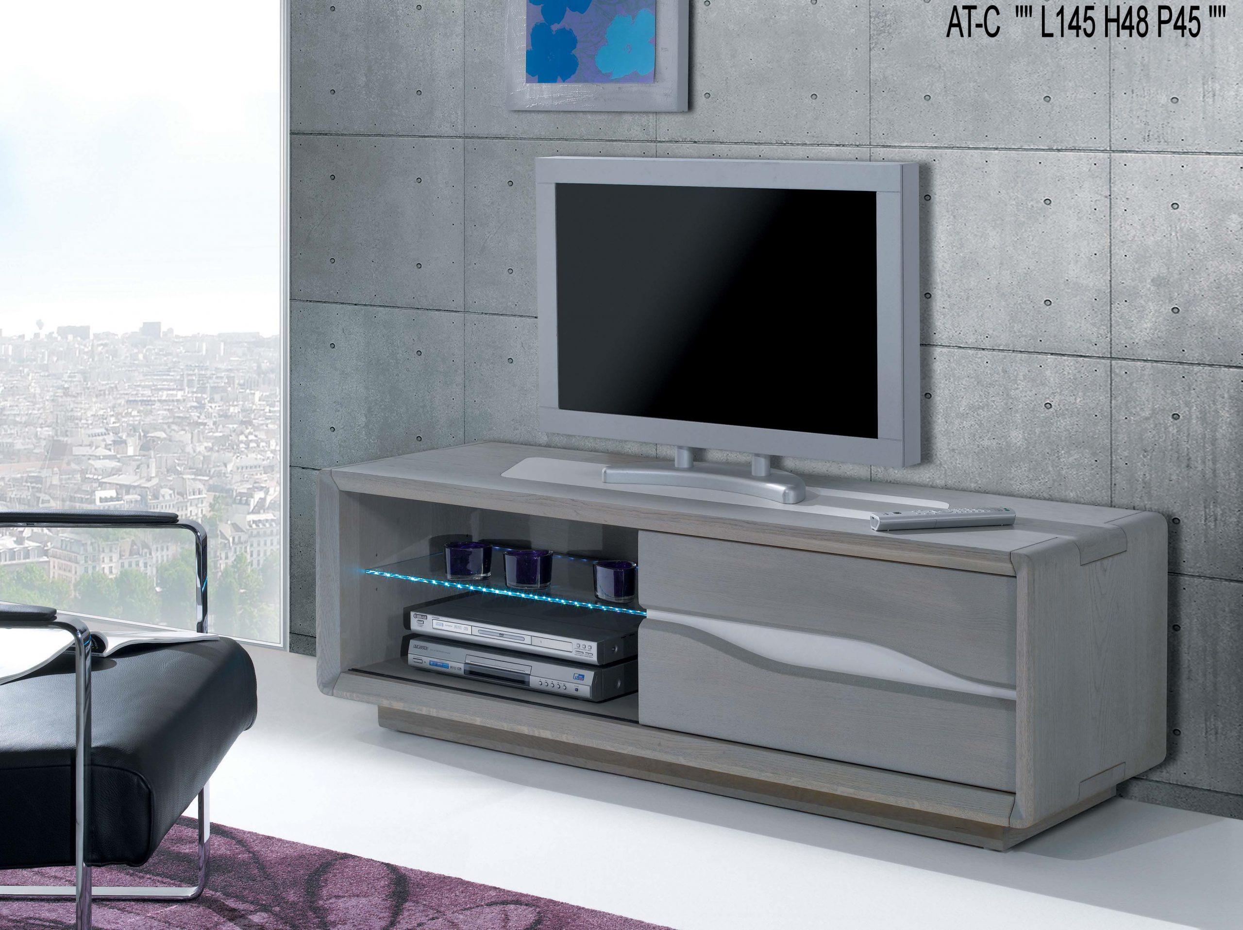 Meuble-Tv-Design-Contemporain-Ce810Gm concernant Meuble Designe