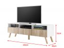 Meuble Tv / Meuble Salon - Lavello Bois - 150 Cm - Blanc ... serapportantà Meubles Nordiques