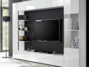 Meuble Tv Mural Laque Blanc Soprano L 257 X P 30 X H 187 ... serapportantà Meuble Télé Mural
