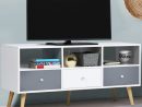 Meuble Tv Nordique Pas Cher Blanc Et Gris | Id Market à Meubles Nordiques