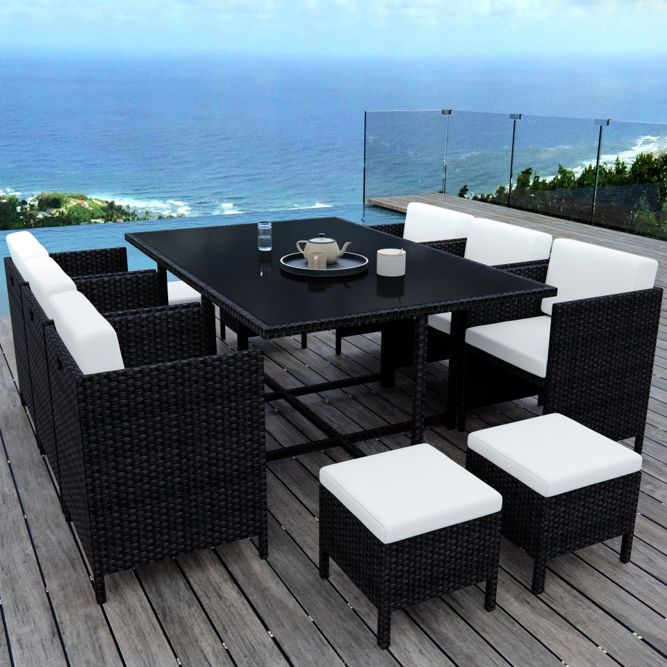 Munga 10 Places - Ensemble Encastrable Salon / Table De ... destiné Table De Jardin En Rasine