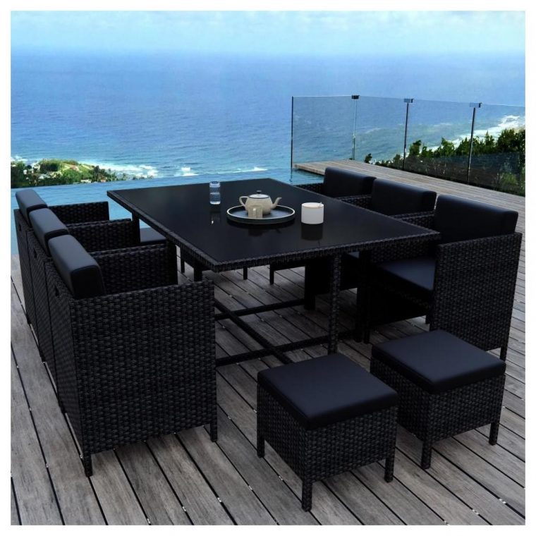 Munga 10 Places - Ensemble Encastrable Salon / Table De ... encequiconcerne Table Jardin Resine Tressee