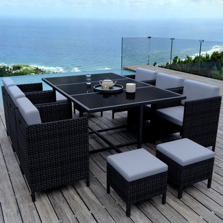 Munga 10 Places - Ensemble Encastrable Salon / Table De ... tout Salon Jardin Resine