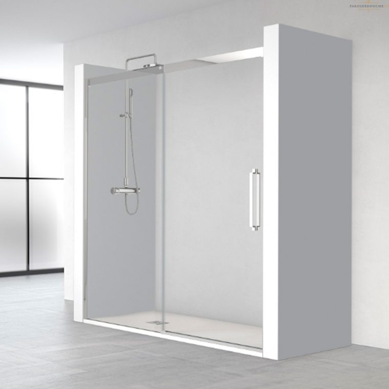 Paroi De Douche Coulissantes Verre 8 Mm Rh1286 ~ Paroi De ... concernant Porte Coulissante Douche 110 Cm