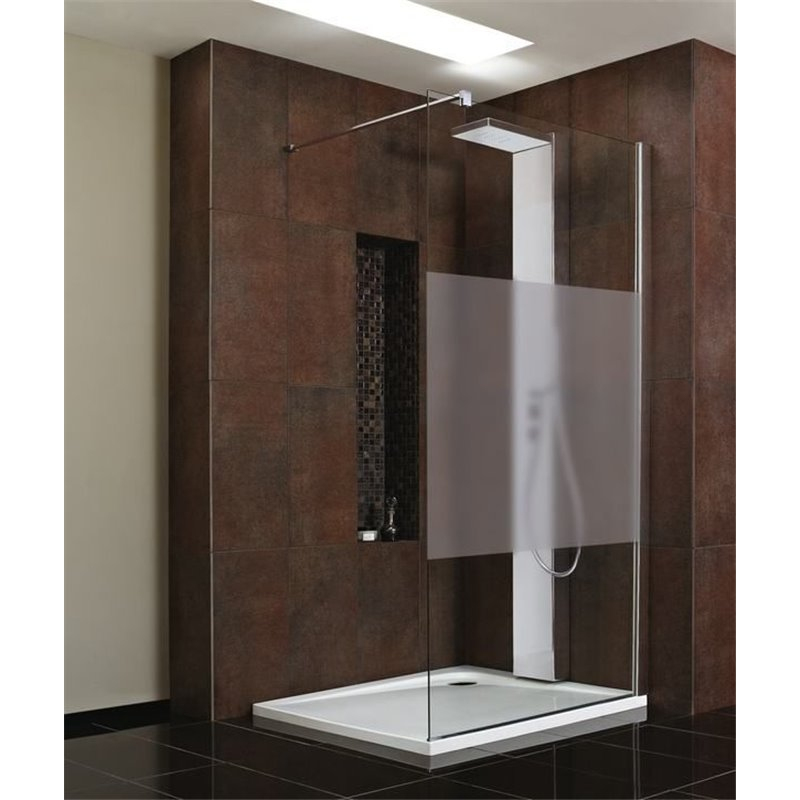 Paroi De Douche L6183Eo Connect 140 Cm Bandeau Satiné ... encequiconcerne Paroi De Douche Coulissante 140