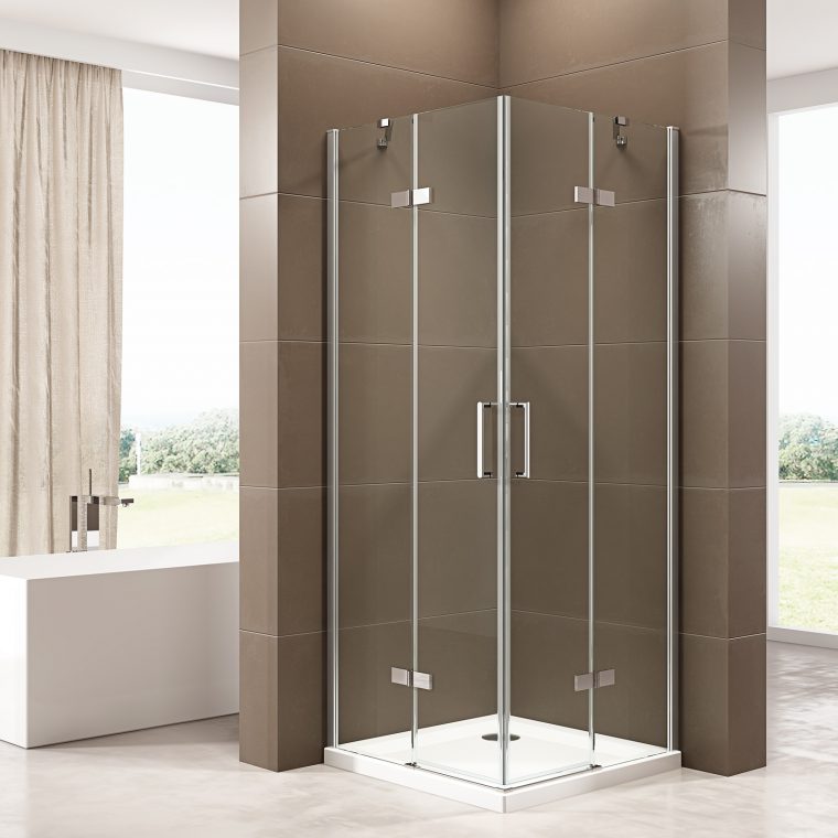 Paroi Porte De Douche Pivotante En Angle Et Receveur Ex809 ... concernant Porte Douche Pivotant