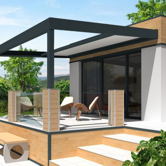 Pergola À Toit Rétractable Thermotop | Allure - Alsol.fr dedans Prix Pergola Aluminium Pour Terrasse