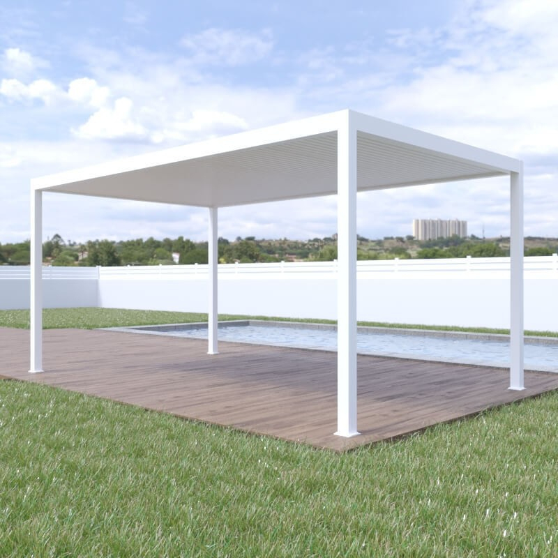 Pergola Aluminium Toit Plat Autoportée 5X3 M concernant Prix Toit Plat