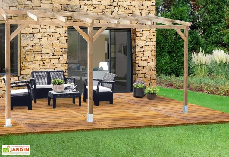 Pergola En Bois Traité Autoclave Sans Couverture 3X4,9 ... pour Couverture Pour Pergola