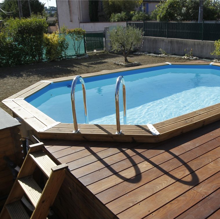 Piscine Bois Samoa Ubbink, L.5.05 X L.3.55 X H.1.2 M ... destiné Piscine En Bois