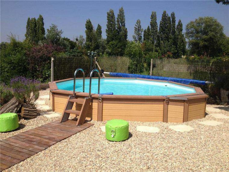 Piscine Semi Enterrée En Bois Ronde Azteck à Piscine En Bois Enterree