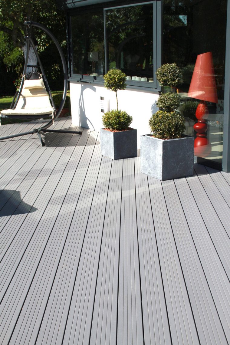 Planche Composite Chausey, Gris Clair, L.300 X L.15 Cm X ... destiné Terrasse Composite Gris