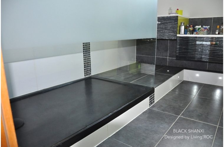 Receveur De Douche En Pierre Palaos Shadow 120X80 Granit ... tout Bac A Douche 120X70