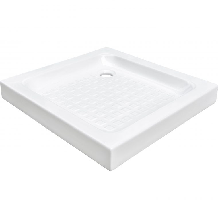 Receveur De Douche, Standard, Grès, Blanc L.80 X L.80 Cm ... tout Receveur De Douche 160X90 En Gres