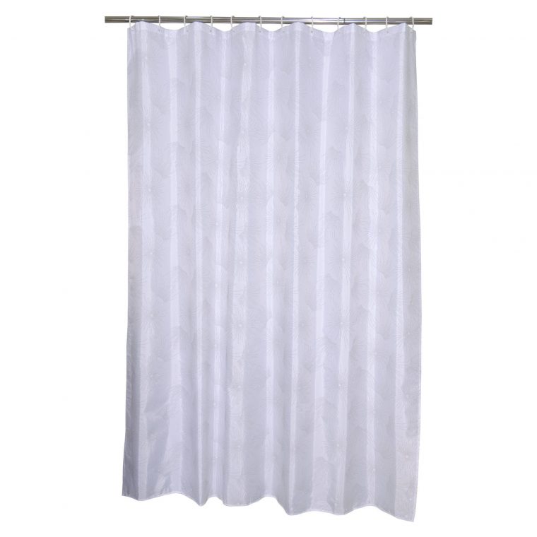 Rideau De Douche En Textile Blanc L.180 X H.200 Cm ... serapportantà Rideau Douche Leroy Merlin