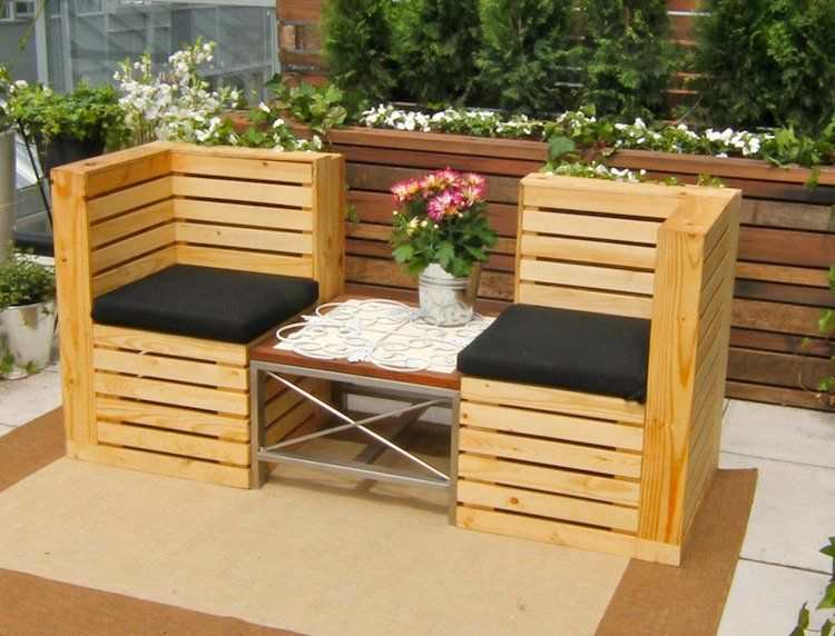 Salon De Jardin En Palette -Une Solution Écolo Offrant De ... tout Mobilier Jardin Palette