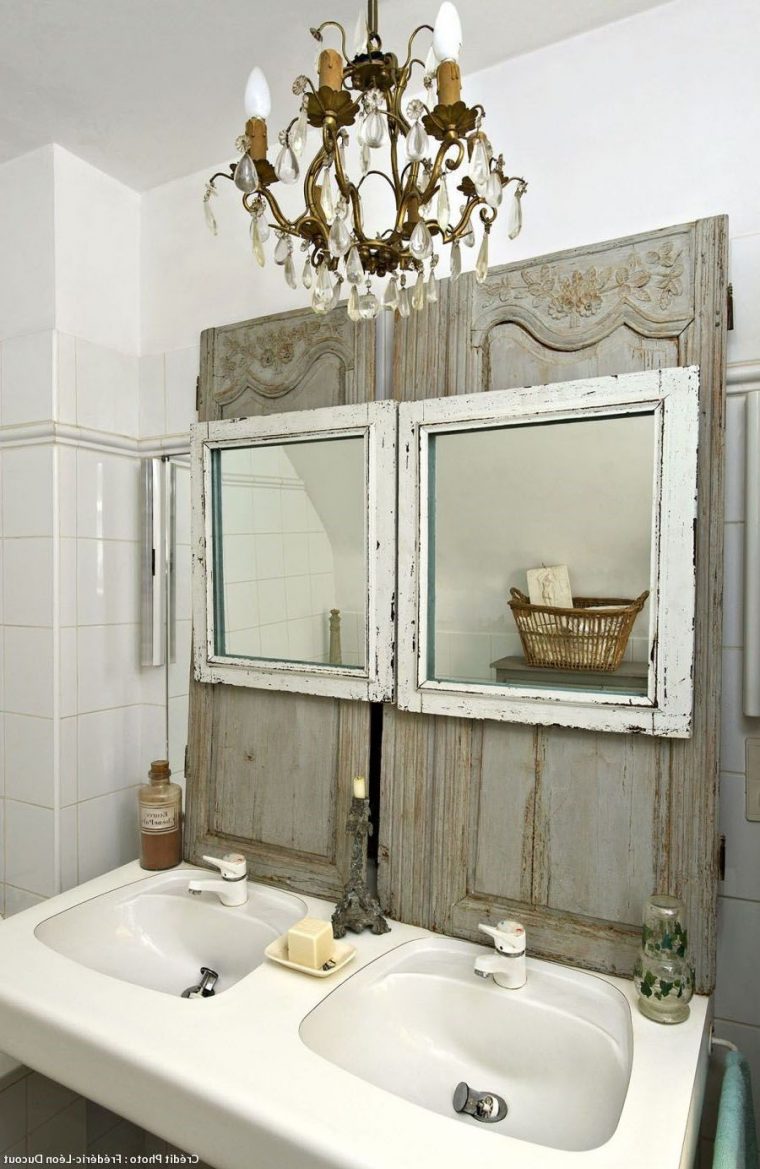 Shabby Chic : 27 Idées Pour Un Style Romantique ... encequiconcerne Meuble Salle De Bain Retro Chic