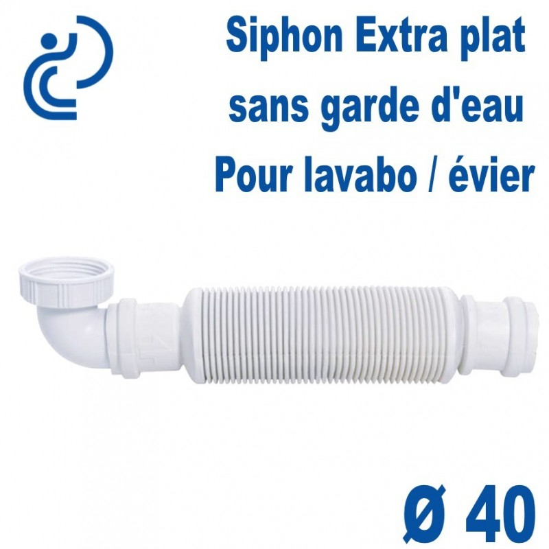 Siphon Extra Plat Sans Garde D'Eau 40 X 1&quot;1/2 Senzo pour Siphon Douche Extra Plat