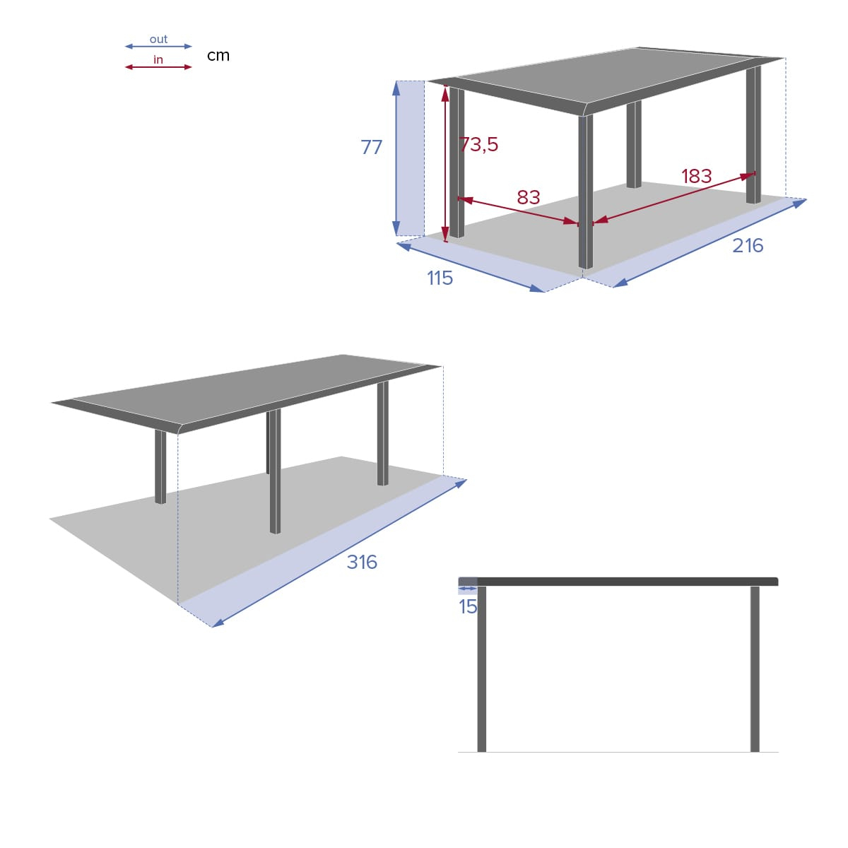 Table De Jardin Extensible Aluminium Allure (316 X 115 Cm ... pour Pralin Jardin