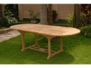 Table Ovale Extensible - Bois Teck Robuste - Pour Patio Et ... serapportantà Table De Jardin Bois Pas Cher