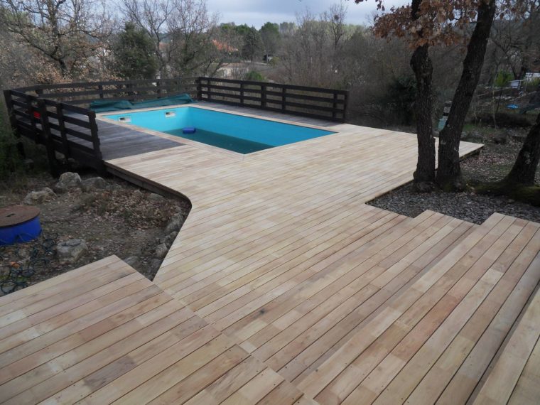 Terrasse Bois En Lames D'Acacia Robinier - Vente Et Pose ... intérieur Lame De Bois Terrasse