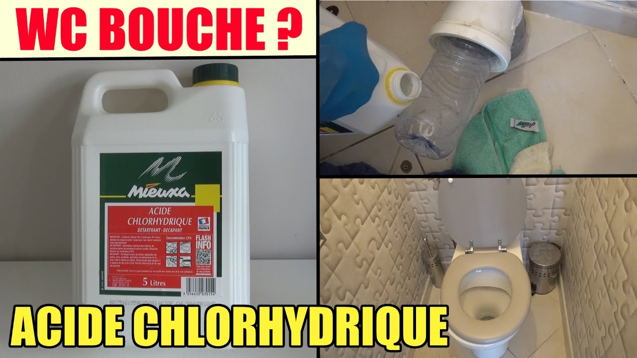Toilette Wc Bouché ? Test De L'Acide Chlorhydrique Pour ... encequiconcerne Douche Bouchée Que Faire