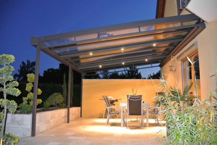 Toiture Transparente Pour Terrasse Avec Cadre En Aluminium pour Terrasse Couverte Moderne