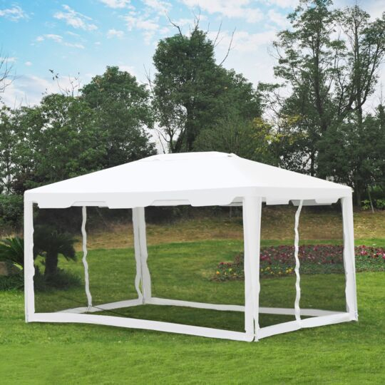 Tonnelle Barnum 4X3X2,45 M Blanc Noir À Prix Carrefour intérieur Tonnelle De Jardin Carrefour