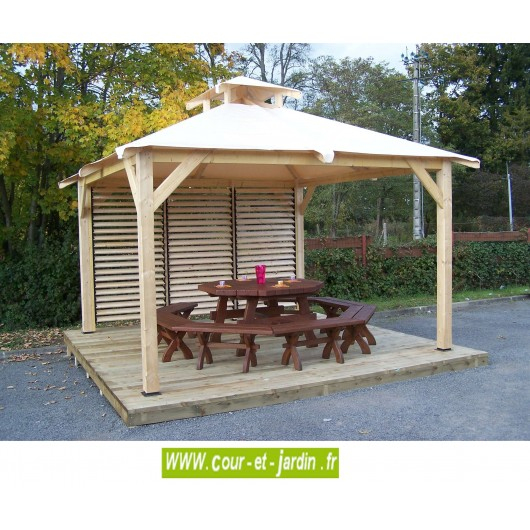 Tonnelle Terrasse, Tonnelle En Bois, Pergola Bois En Kit ... concernant Tonnelle De Jardin En Bois