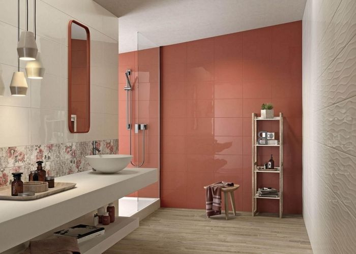 1001 + Façons D'Adopter La Couleur Terracotta Chez Soi | Bathroom ... serapportantà Carrelage Salle De Bain Et Toilette
