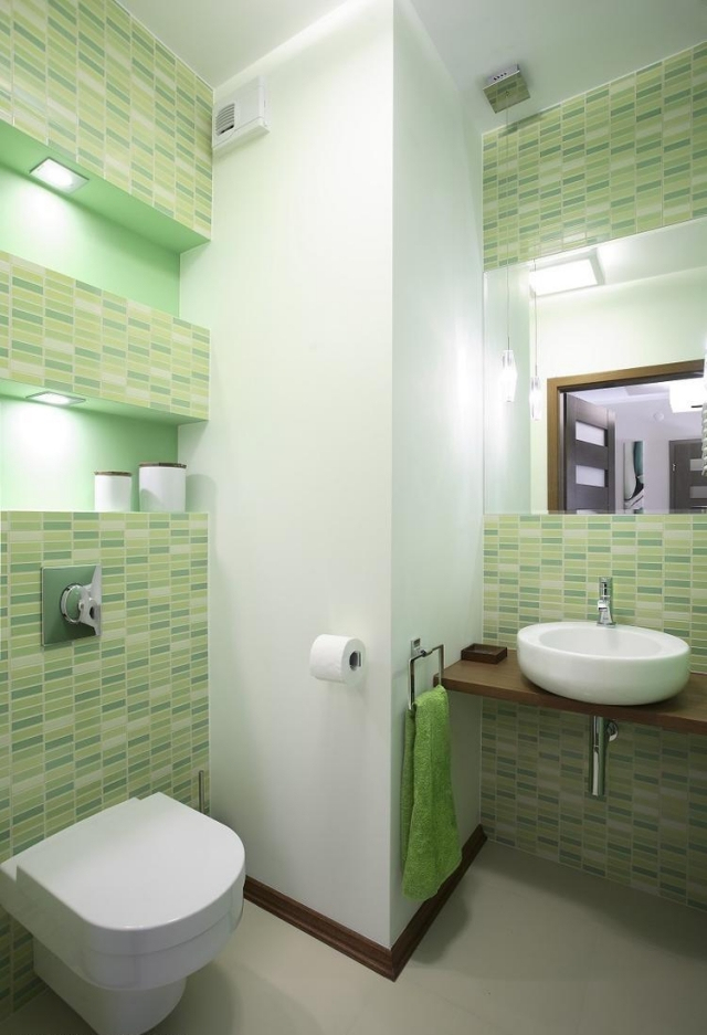 33 Idées Pour Petite Salle De Bain Avec Astuces Pratiques Sur Les Couleurs avec Lavabo Salle De Bain Moderne Vert