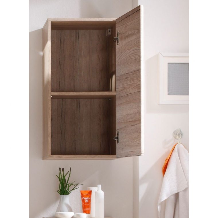 Armoire Murale Pour Salle De Bain Coloris Chêne De San Remo L. 37 X P ... pour Salle De Bain Italienne Pour Armoire