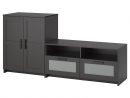 Brimnes Combinaison Meuble Tv, Noir, 200X41X95 Cm - Ikea à Ikea Meuble