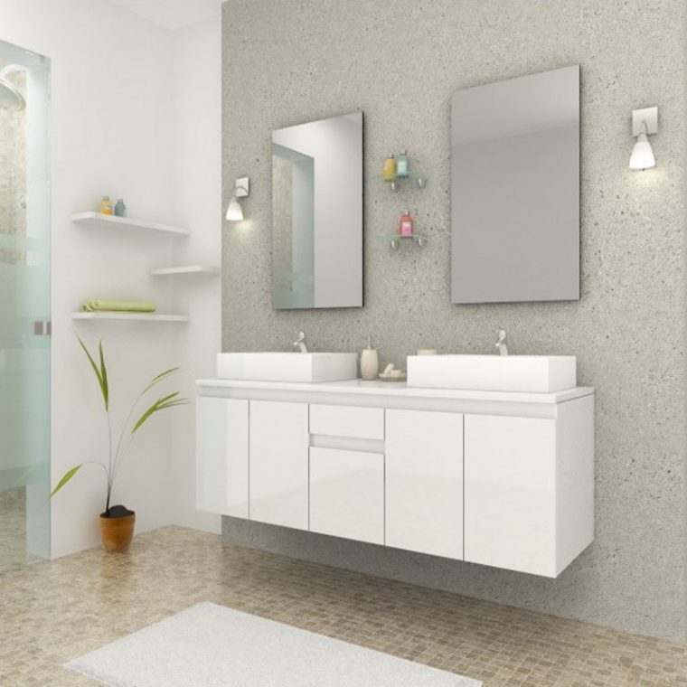 Ensemble Meuble Salle De Bain &quot;Bilbao&quot; Blanc encequiconcerne Meuble Salle De Bain Design 50 Cm