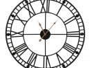 Horloge Pendule Murale Design Ronde Retro En Metal 60Cm Noire A ... serapportantà Horloge Salle De Bain Design