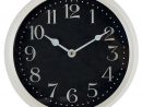 Horloge Ronde Fyr En Métal Blanc Au Design Vintage, À Petit Prix. concernant Horloge Salle De Bain Design